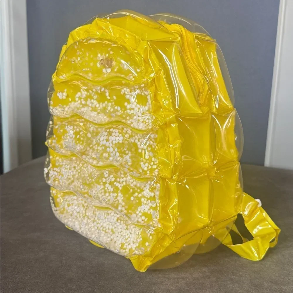 Yellow Inflatable 90’s Retro Bubble BackPack Foam Ball One Size VINTAGE